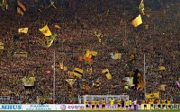 El muro humano del Signal Iduna Park, de Dortmund.