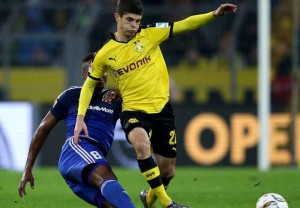 Christian Pulisic en el último encuentro liguero frente al Ingolstadt. Imagen procedente de: images.performgroup.com