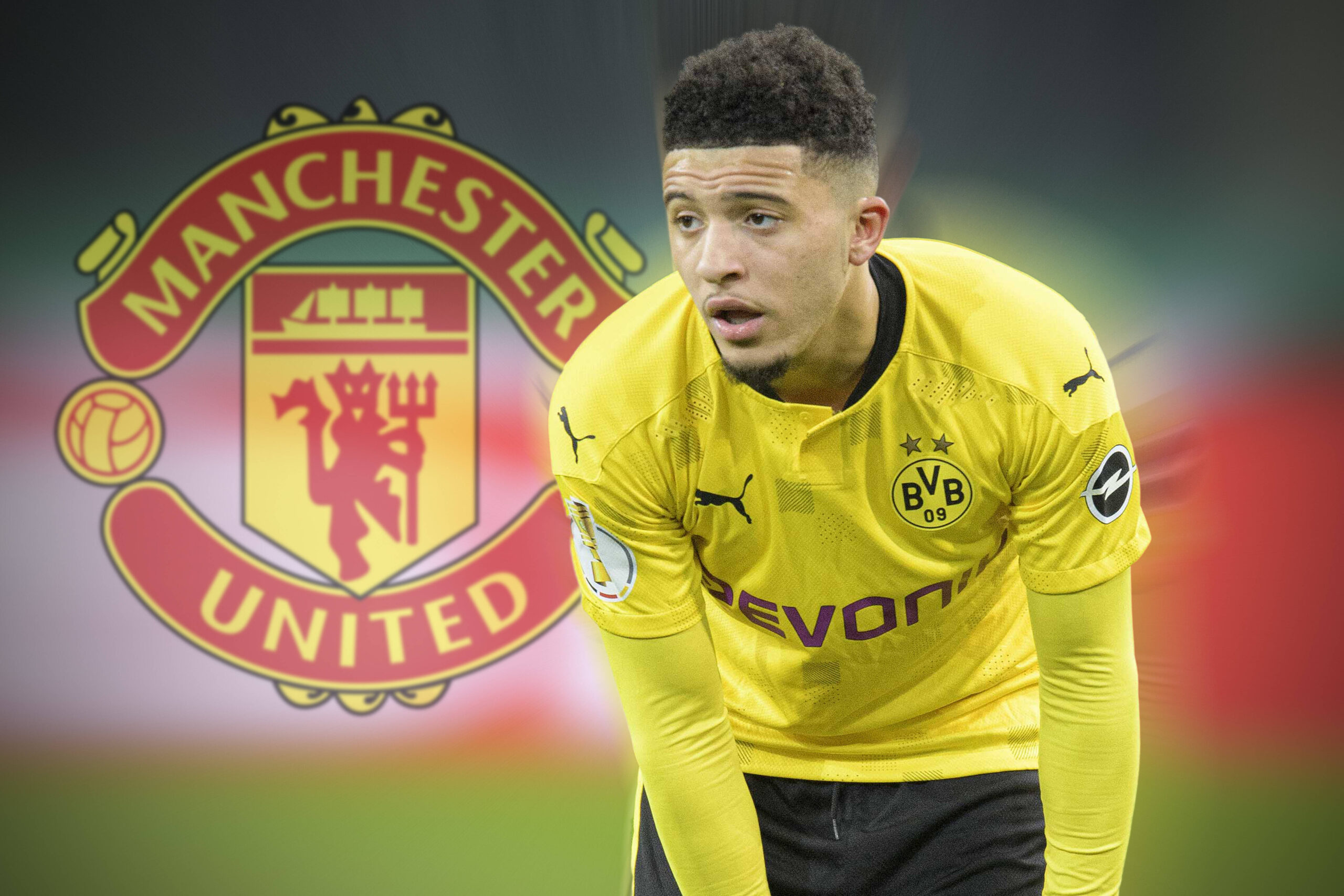 Jadon Sancho firma por el Manchester United. Firma: Imago Images