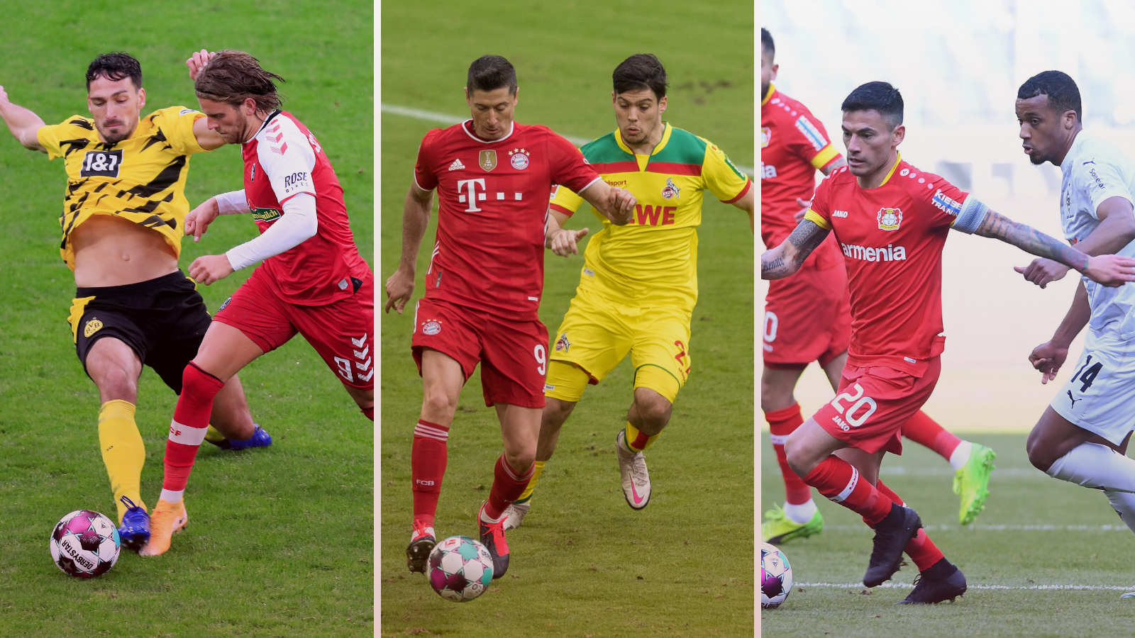 Los tres partidos destacados del fin de semana en la Bundesliga. Fotos: Imago.