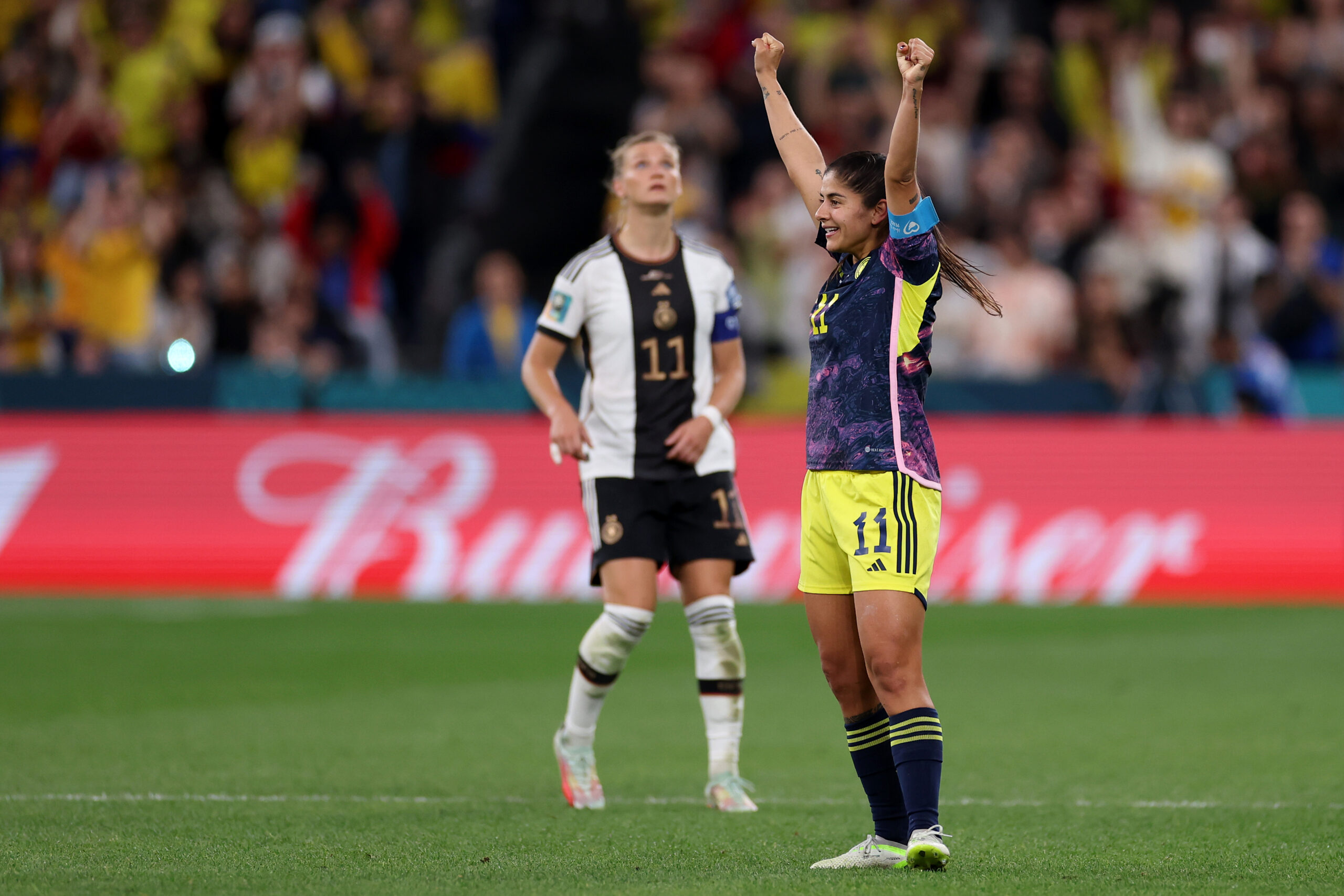 Colombia venció a Alemania en el segundo encuentro del Mundial Femenino con un gol en el descuento. Foto: Getty Images