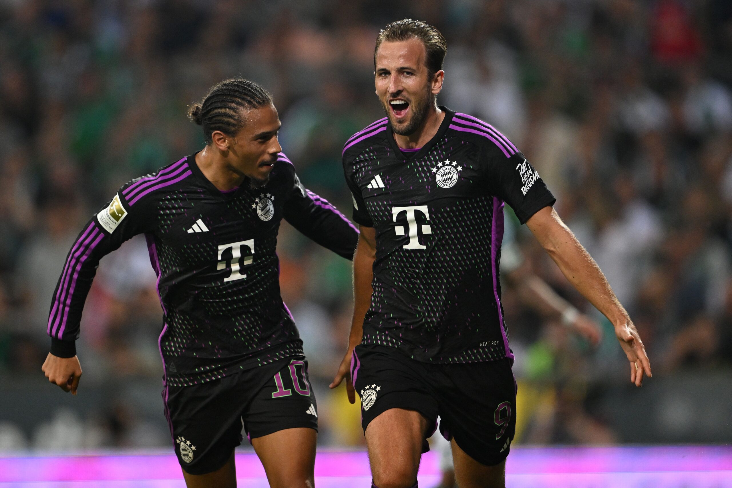 Kane y Sané, factores clave en la victoria de Bayern sobre Werder Bremen. Foto: Getty Images
