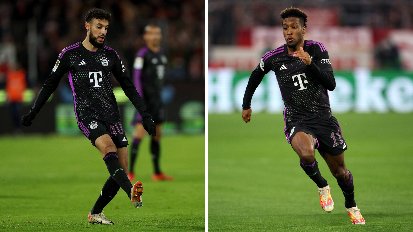 Mazraoui (izquierda) y Coman (derecha) no jugarán los últimos partidos de FC Bayern en 2023. Fotos: Getty