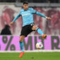 Exequiel Palacios cayó lesionado en el encuentro del Leverkusen ante Leipzig. Foto: Getty Images