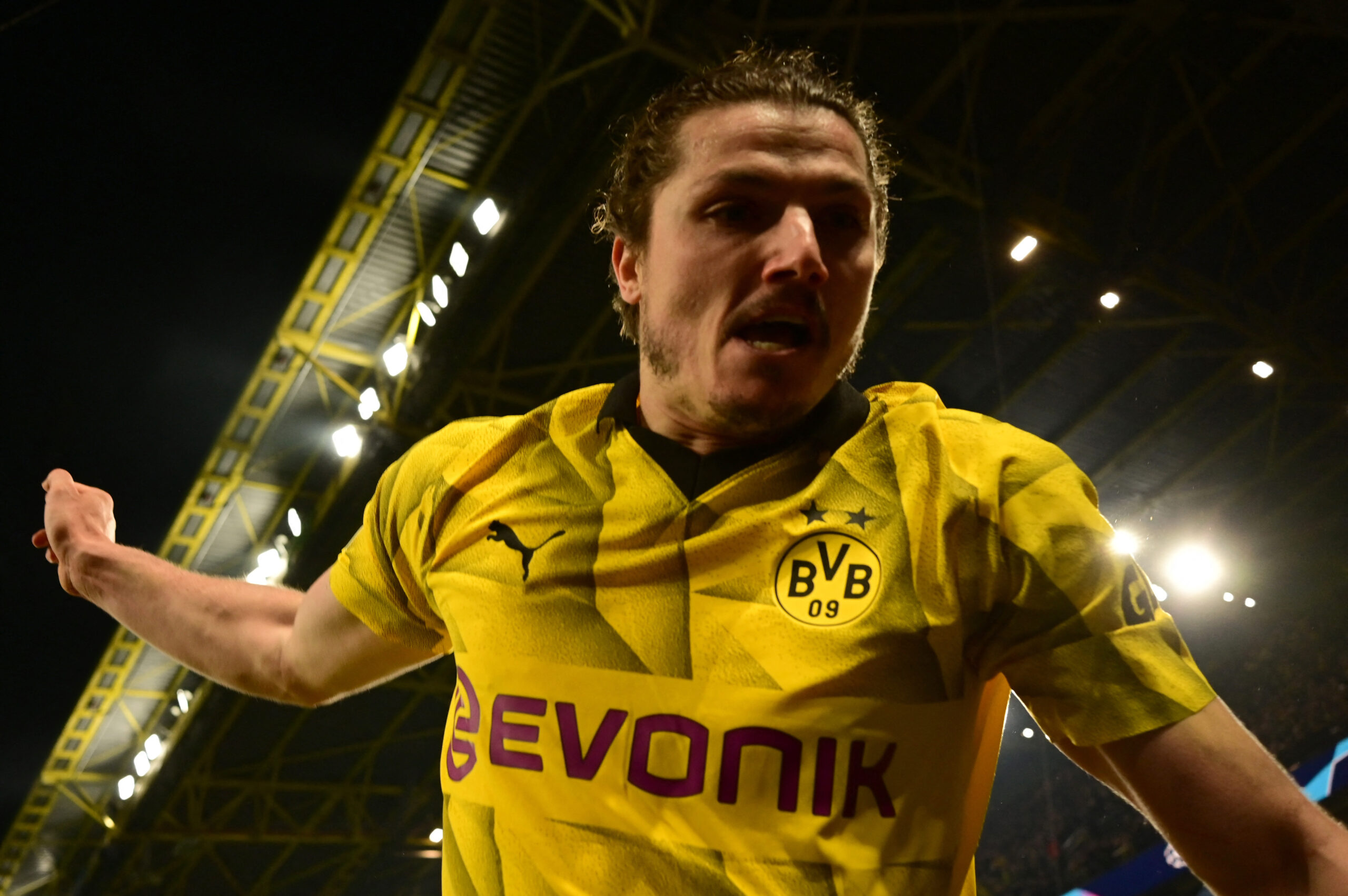 Marcel Sabitzer brilló para ayudar a Borussia Dortmund a pasar a semifinales de Champions y para soñar con recuperar su mejor versión. Foto: Getty Images