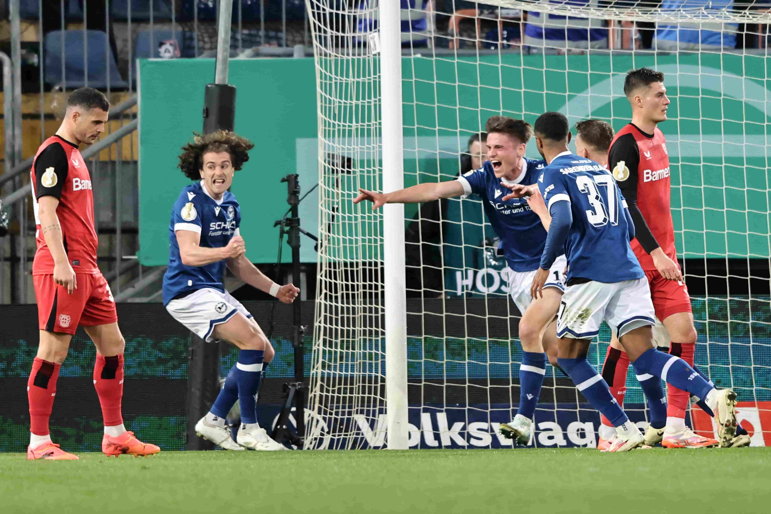Arminia Bielefeld eliminó a Leverkusen de la DFB Pokal. Foto: Getty Images.